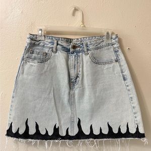 Hand painted denim skirt size small